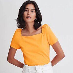 NWT 🌹 Ann Taylor Puff Sleeve Square Neck Top XS